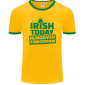 Irish Hungover Tomorrow St. Patrick's Day Mens Ringer T-Shirt FotL Gold/Green