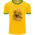 Kitesurfing Spray and Pray Mens Ringer T-Shirt FotL Gold/Green