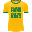 I'm Only Here for the Beer St. Patricks Day Mens White Ringer T-Shirt Gold/Green