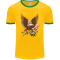 USA Eagle Flag America Patriotic July 4th Mens Ringer T-Shirt FotL Gold/Green