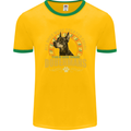 A Dobermans Dog Mens Ringer T-Shirt FotL Gold/Green