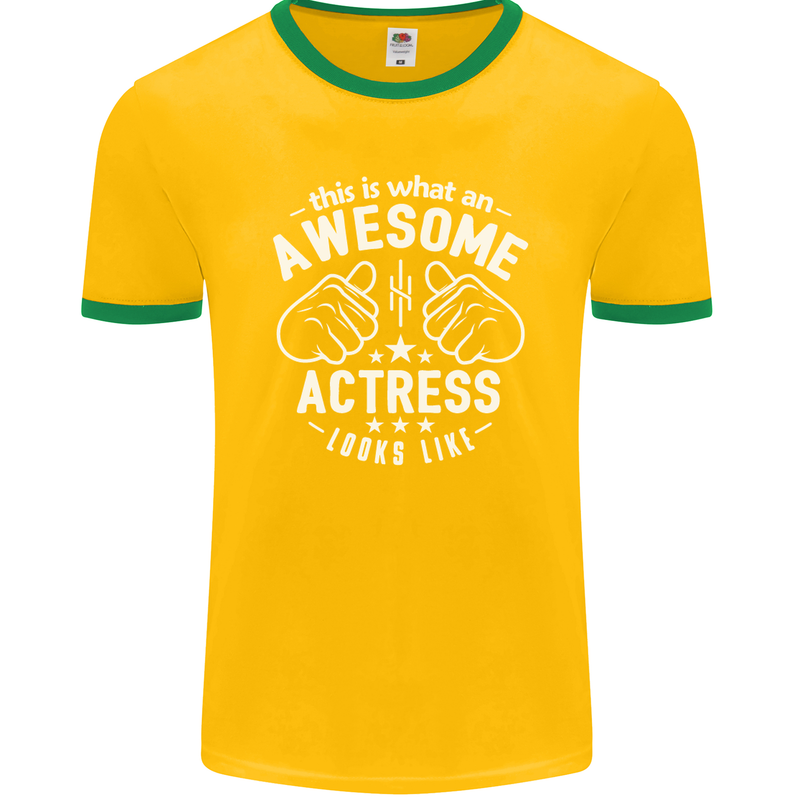 This Is What an Awesome Actress Looks Like Mens Ringer T-Shirt FotL Gold/Green