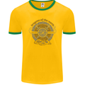 Dragons North Viking Valhalla Thor Odin Mens Ringer T-Shirt FotL Gold/Green
