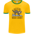 Funny Sloth Yoga Mens Ringer T-Shirt Gold/Green