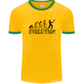 Evolution of a Cricketer Cricket Funny Mens Ringer T-Shirt FotL Gold/Green