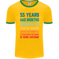55th Birthday 55 Year Old Mens Ringer T-Shirt FotL Gold/Green