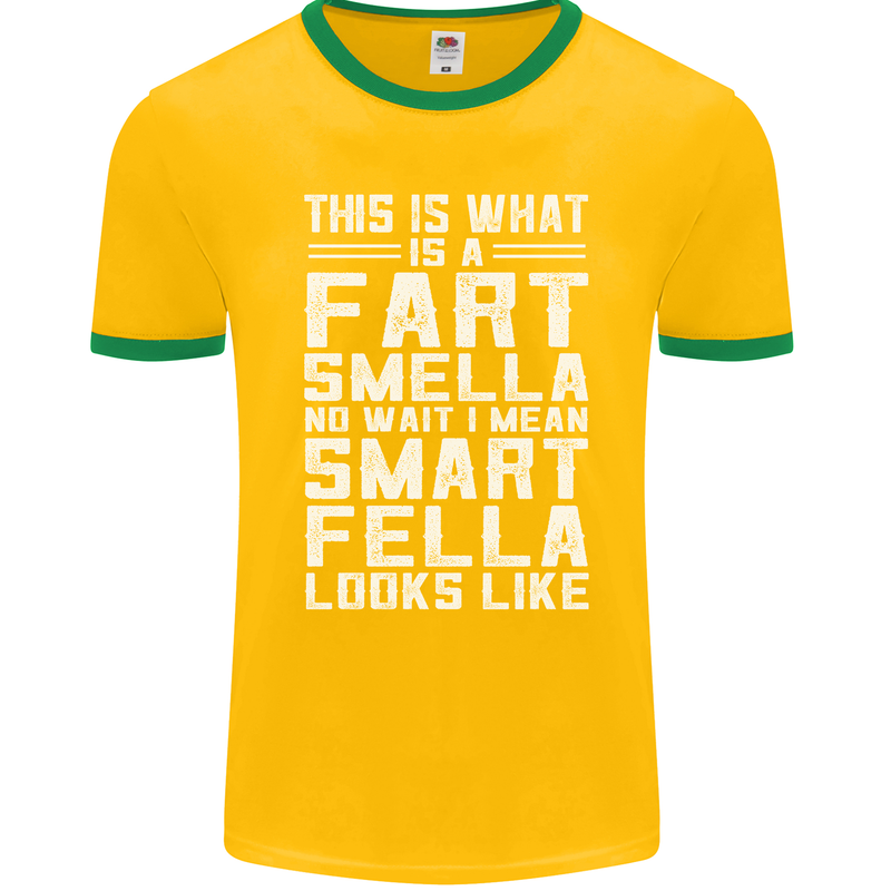 What a Fart Smella Looks Like Funny Slogan Mens Ringer T-Shirt FotL Gold/Green