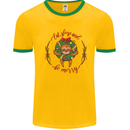 Sloth Eat Sleep & Be Merry Funny Christmas Mens White Ringer T-Shirt Gold/Green