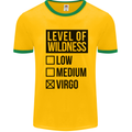 Levels of Wildness Virgo Mens White Ringer T-Shirt Gold/Green