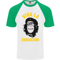 Funny Che Guevara Evolution Monkey Atheist Mens S/S Baseball T-Shirt White/Green