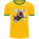 Born Aries Birthday Star Sign Mens Ringer T-Shirt FotL Gold/Green