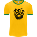 Australian Sheepdog Dogs Mens Ringer T-Shirt Gold/Green