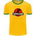 Offline Funny Gamer Gaming Mens Ringer T-Shirt FotL Gold/Green