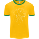 A Weimaraner Face Mens Ringer T-Shirt FotL Gold/Green