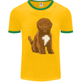 Cockapoo Dog Mens Ringer T-Shirt FotL Gold/Green