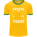 60th Birthday 60 Year Old Funny Alcohol Mens Ringer T-Shirt FotL Gold/Green