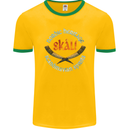 Skal The Vikings Alcohol Beer Nordic Odin Mens Ringer T-Shirt FotL Gold/Green