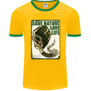 Save Nature Environment Climate Change Life Mens Ringer T-Shirt FotL Gold/Green