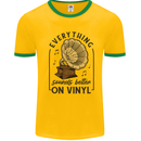 Music Sounds Better on Vinyl Records DJ Mens Ringer T-Shirt Gold/Green