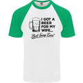 A Beer for My Wife Best Swap Ever Funny Mens S/S Baseball T-Shirt White/Green