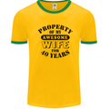 40th Wedding Anniversary 40 Year Funny Wife Mens Ringer T-Shirt Gold/Green