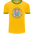 Tested Positive for Tired Teddy Bear Sleeping Mens Ringer T-Shirt FotL Gold/Green