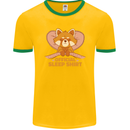 Red Panda Bear Funny Sleep Sleeping Mens Ringer T-Shirt FotL Gold/Green