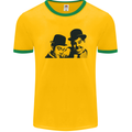 Laurel & Hardy AKA Dick and Doof Mens Ringer T-Shirt FotL Gold/Green
