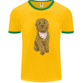 A Doodle Goldendoodle Dog Mens Ringer T-Shirt FotL Gold/Green