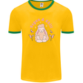 Vegan & Chill Meditation Yoga Spiritual Mens Ringer T-Shirt FotL Gold/Green