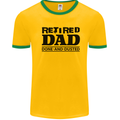 Retired Dad Done and Dusted Retirement Mens White Ringer T-Shirt Gold/Green