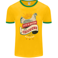 Life is Better With Chickens Around Farmer Mens Ringer T-Shirt FotL Gold/Green