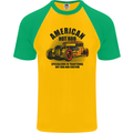 American Hot Rod Hotrod Enthusiast Car Mens S/S Baseball T-Shirt Gold/Green
