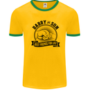Daddy & Son Best FriendsFather's Day Mens White Ringer T-Shirt Gold/Green