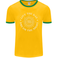 Dream the Night Moons Sleeping Mens Ringer T-Shirt FotL Gold/Green