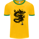Ink Dragon Tattoo Mens Ringer T-Shirt FotL Gold/Green