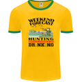 Hunting Weekend Alcohol Beer Funny Hunter Mens Ringer T-Shirt FotL Gold/Green