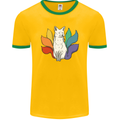 LGBT Kitsune Fox Gay Pride Mens Ringer T-Shirt FotL Gold/Green