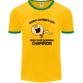 Swimming Champion Funny Fathers Day Dad Mens Ringer T-Shirt Gold/Green