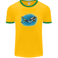 Ocean Scuba Diver Scuba Diving Mens Ringer T-Shirt FotL Gold/Green