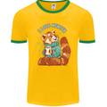 Red Panda Bear I Love Winter Mens Ringer T-Shirt FotL Gold/Green