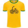 I Love to Ride My Bike Cycling Funny Mens Ringer T-Shirt FotL Gold/Green