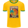 Camping Solves Most of My Problems Funny Mens Ringer T-Shirt FotL Gold/Green