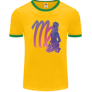 Virgo Woman Star Sign Zodiac Astrological Mens Ringer T-Shirt FotL Gold/Green