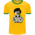 Pablo Escobar Mens White Ringer T-Shirt Gold/Green