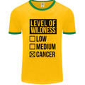Levels of Wildness Cancer Mens White Ringer T-Shirt Gold/Green
