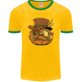 Steampunk Pumpkin Halloween Mens Ringer T-Shirt FotL Gold/Green