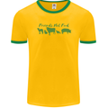 Animals Are Friends Not Food Vegan Mens Ringer T-Shirt FotL Gold/Green