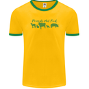 Animals Are Friends Not Food Vegan Mens Ringer T-Shirt FotL Gold/Green