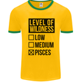 Levels of Wildness Pisces Mens White Ringer T-Shirt Gold/Green